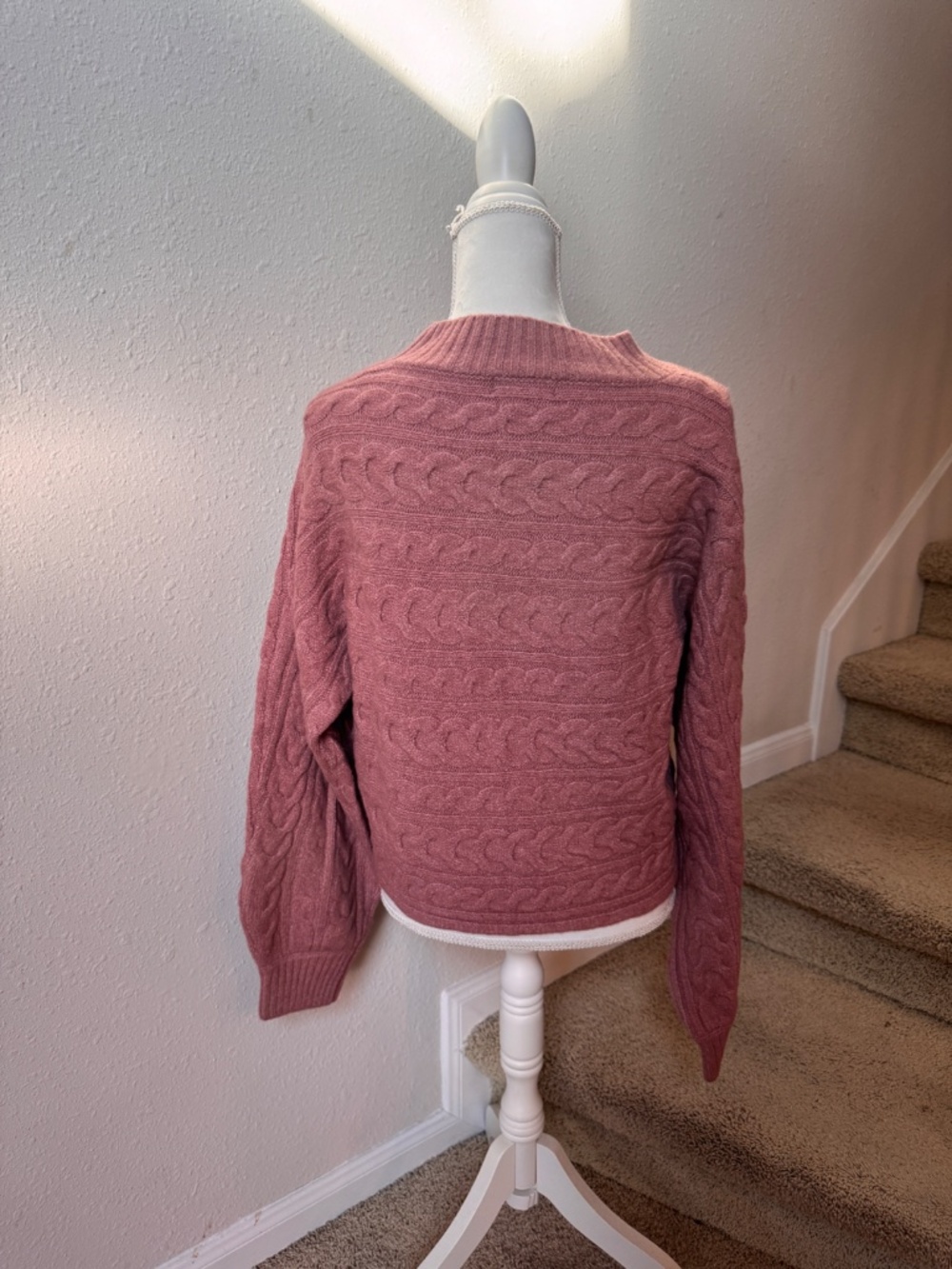 PAPILLON ROSE CABLE KNIT SWEATER - Picture 3 of 7